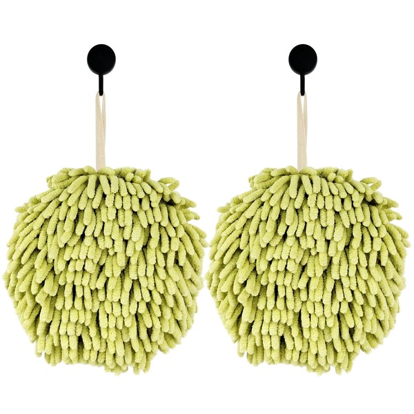 MEET WANT Fuzzy Ball Hand Towel，Two Hanging Hand Towels for
