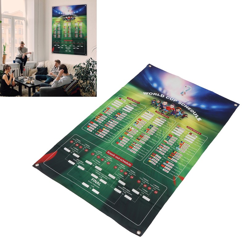Football Game Wall Chart Portable Home Bar Office 2022 Soccer