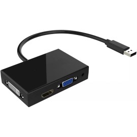 Unbranded USB 3.0 1080P HD DVI VGA Dual Video Graphics Card Adapter For PC