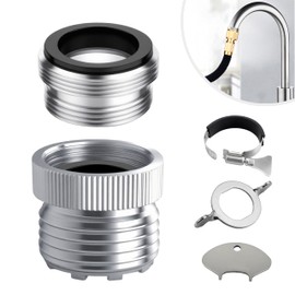 3/4" Garden Hose Adapter for Sink Faucets – Faucet Adapter with Aerator, Connects to Garden Hose, Solid Brass Chrome, Includes Removal Tools + Finger Guards