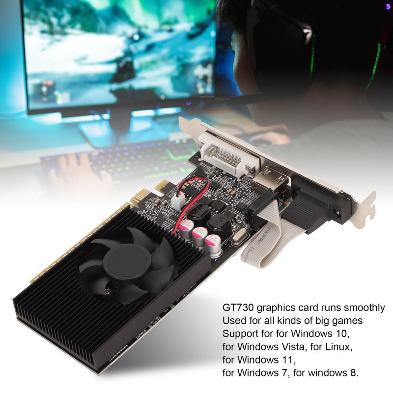 GT730 2GB GDDR3 64bit Graphics Card Support DVI I VGA