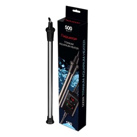 Aquatop 500W Titanium Heater with Controller - Fully Submersible For Fish Tanks Up To 150 Gallons, 68-92 Adjustable Temperature, Durable Water Heater, Aquarium Heater For Turtles & Large Fish, TH-C500