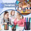 12 Pcs Black Magnetic Pen Pencil Holder with 3 Magnets