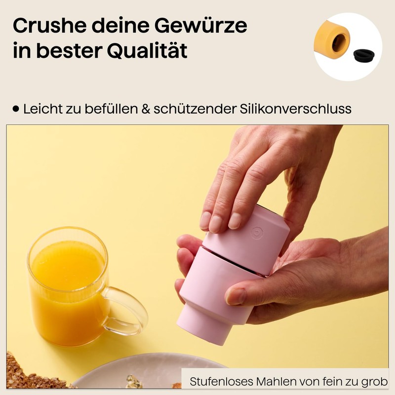 Crushgrind Billund Spice Mill with Ceramic Grinder, Purple, Salt and