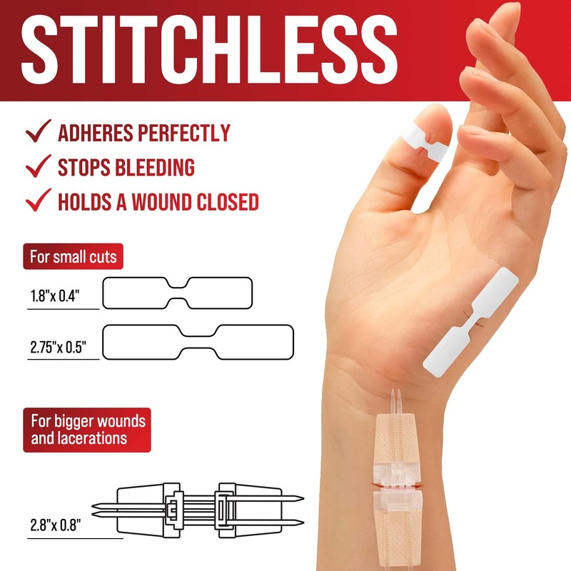 Emergency Wound Closure Strips - 11pk - 2 Types Easy
