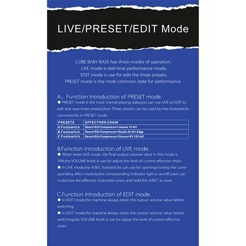 M-Vave Pedal de efecto M-Vave Cube-Baby Bass azul