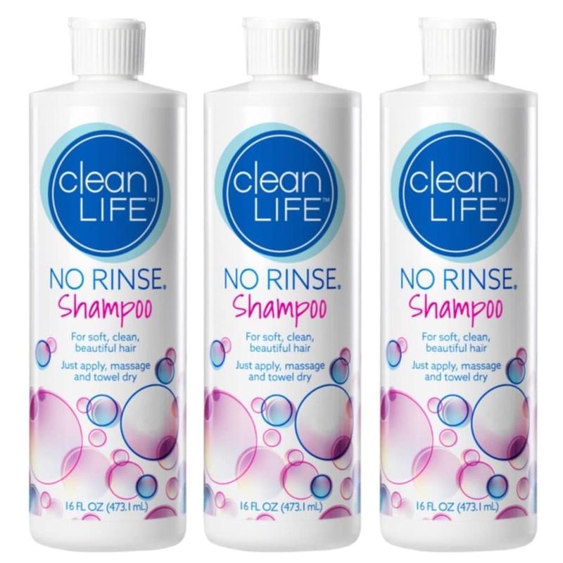 Cleanlife Products No Rinse Shampoo 16 oz 3 Pack