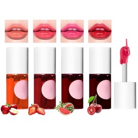Tintas Labiales Permanente Tinte De Labios Gloss Liquida Water Tint Coreana Lip Maquillaje 4 Piezas LíQuidas Hidratante Mejillas Brillo Hydrating...  