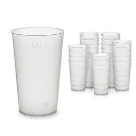 25x Transparent Quality Reusable Drinking Cups (300 ml) Made of Extra Strong and shatterproof Plastic (PP)