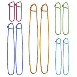 NUOLUX Anti-fray Knitting Stitch Holder Safety Pin Jumbo Fray Rows Markers Crochet Brackets Aluminum Alloy Crochet Knitting Tools Knitting Tools Set of 10 (Random Color)