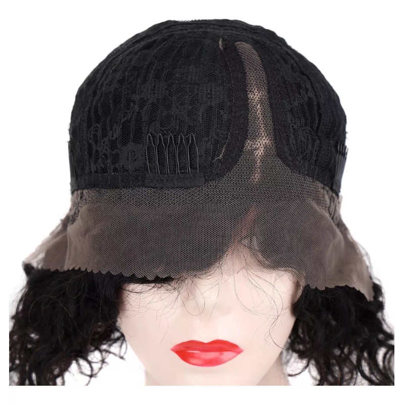 Beautyonline Peluca De Cabello Humano Rizado Con Encaje Frontal, 25