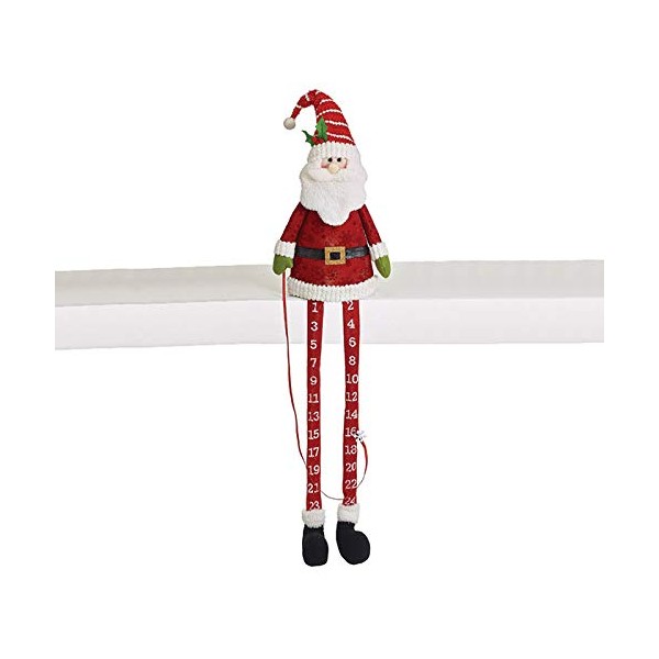 Sparkly Red Seated Santa Advent Calendar, 48 Inches