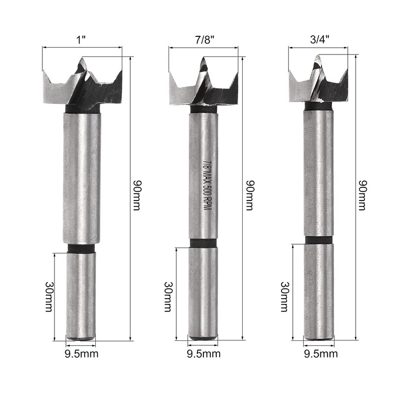 sourcing map Forstner Wood Boring Drill Bit, Hole Puncher, 1/4"