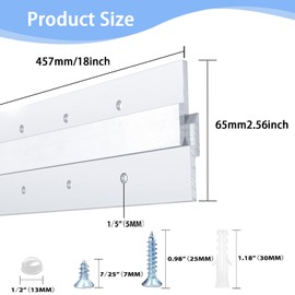18'' French Cleat- Heavy Duty Aluminum Headboard Wall Mounting Brackets-French Cleat Hanger for Hanging Picture, Mirror, Shelf, Headboard, Panel or Whiteboard (1Pair, Supports 140lbs )