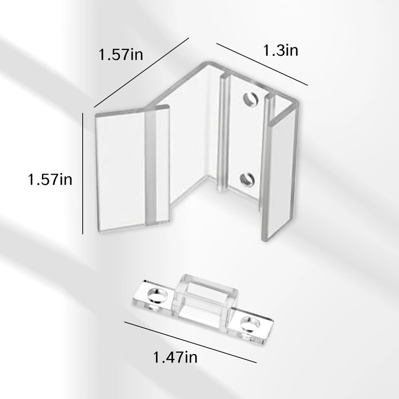 NIIIYTYB 4 Sets RV Sliding Door Latch Clear Mirror Closet