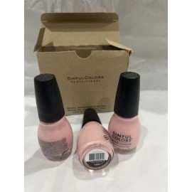 SinfulColors SINFUL COLORS Nail Polish 3 Pack Color Pink Smart 1506 Made In The USA