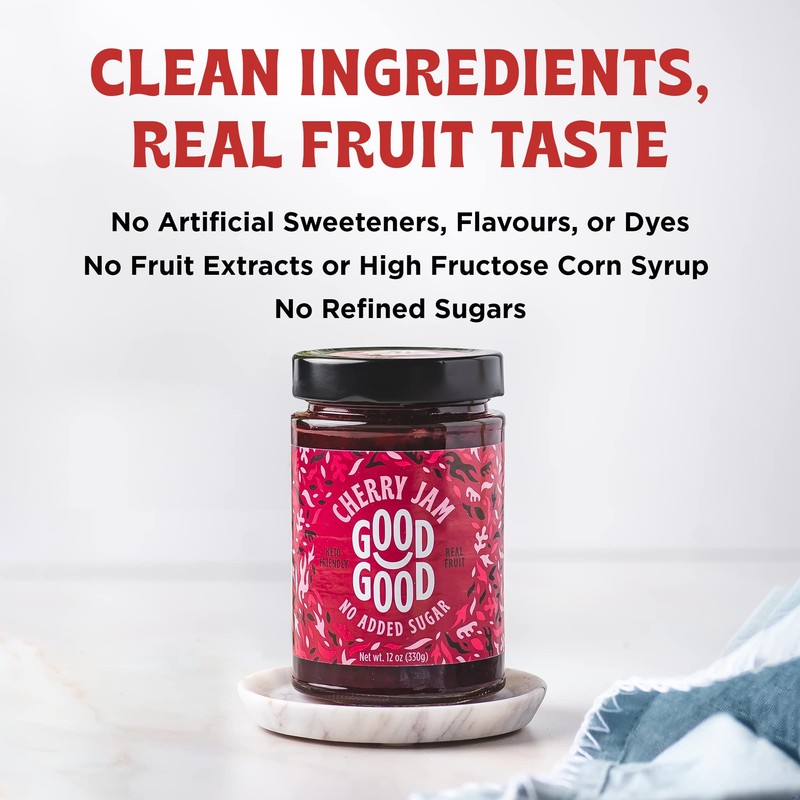 GOOD GOOD Sweet Cherry Jam - Keto Friendly - Low