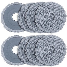 8 Pack Mop Pads for Roborock QV 35A/Qrevo S/Q Revo/Qrevo Pro/Qrevo Plus/Qrevo Master/Qrevo Slim/Qrevo Curv/Qrevo Edge/Saros 10R Robot Vacuum Cleaner, Spin Cleaning Pads Replacement Parts Accessories