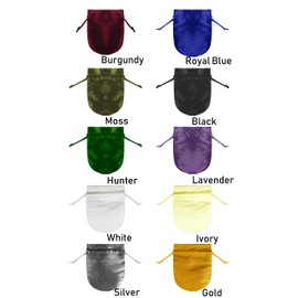 POSHNPRETTY Simply Satin 3"x4" Round Jewelry Pouch Favor Bags 12 Piece Set (Silver)