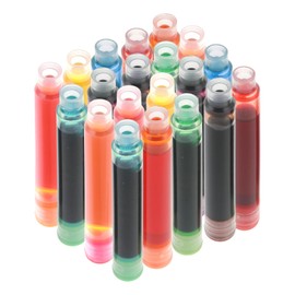 Andibro 10 Colors 3.4mm Fountain Pen Ink Cartridges, 20 Packs Business Fountain Pen Refills Disposable Ink Pen Refills (Multicolor)