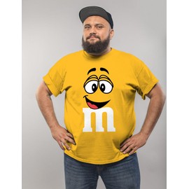 MoonWorks® Men's T-Shirt Carnival M Print Group Costume Fancy Dress Last Minute Fancy Dress Costumes Men Fun Shirt, 5 yellow