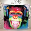 The Beach Stop Chimpanzee Rainbow Monkey Printed Cushion Cover |