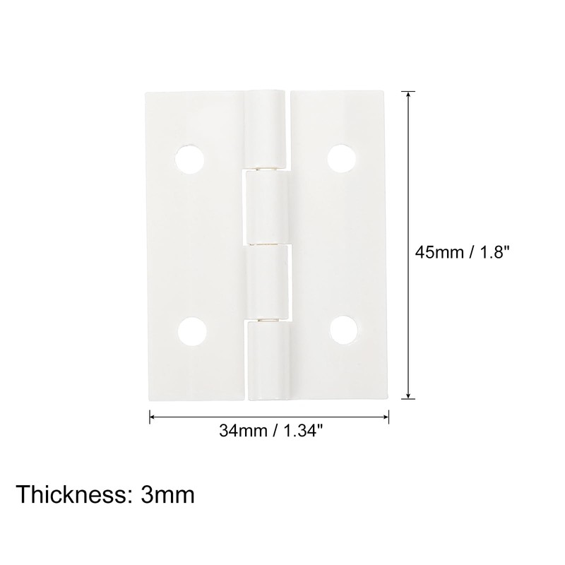 sourcing map 4Pcs Acrylic Hinges, 1.8 x 1.34 Inch Mini