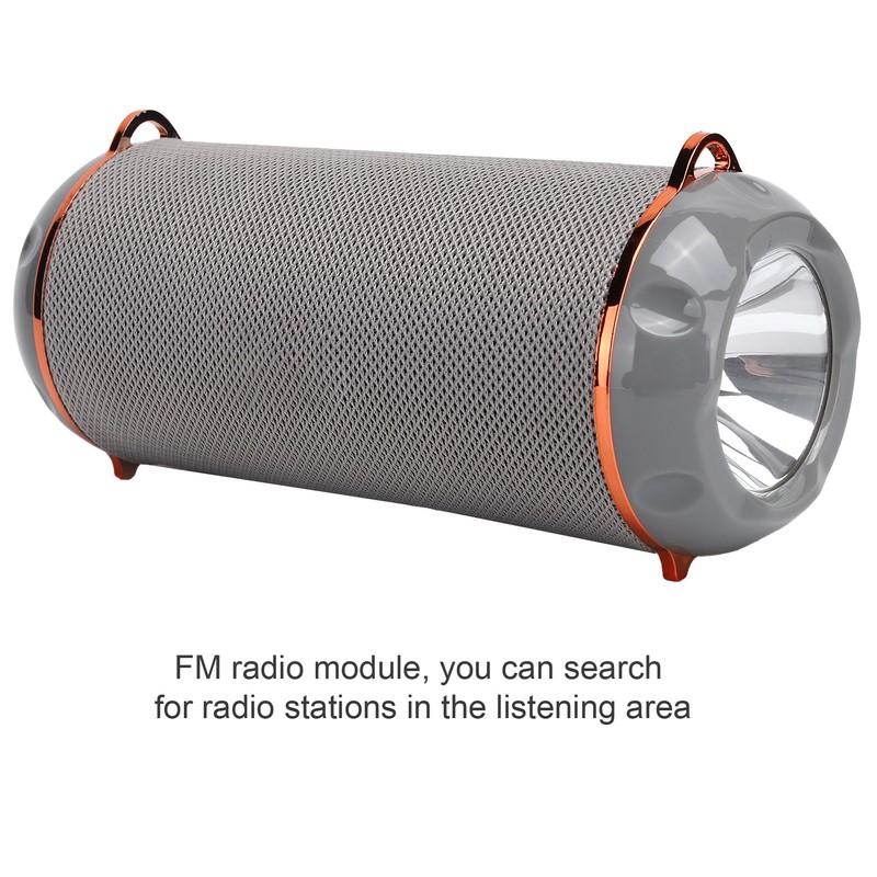 Bluetooth 5.0 Speaker Portable Flashlight Column TWS HiFi Stereo FM
