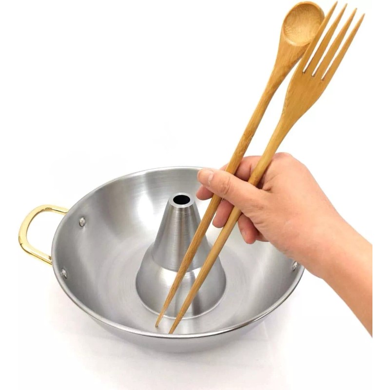 JapanBargain Bamboo Cooking Chopsticks with Spoon and Fork 3-in-1 Utensil