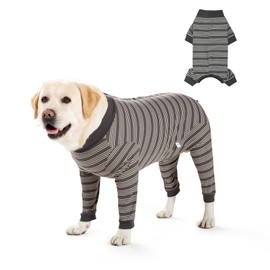 DoggieKit Dog Surgical Recovery Suit for Dogs After Surgery, Dog Recovery Shirt, Pet Anti-licking Surgery Suits, Pet Surgical Suit Puppy Onesie Bodysuit for Small Medium Dogs (Gray, L)
