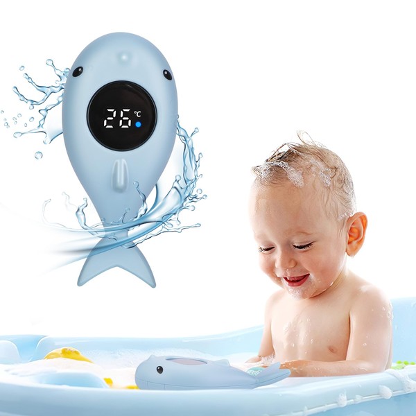 Baby Bath Thermometer with LED Light Temperature Warning Function, Bath