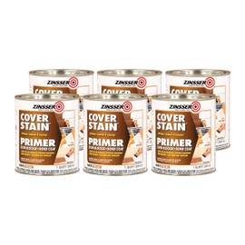 Rust-Oleum 3504 Zinsser Cover Stain Oil Based Primer, Quart (6 Pack), White, 6 Can of Paint