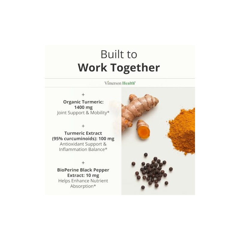 Turmeric Curcumin Supplement – 1400mg Organic Turmeric Curcumin with Black