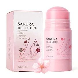 Japan Sakura - Barra para el talón del pie, reparación de pies agrietados en el talón con manteca de karité, hidratante para eliminar la piel muerta, 