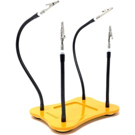 MLTOOLS Helping Third Hand Soldering Station Vise – Stable Hands Free Job Holder 3rd Hand Solder Fingers – Heavy Duty Steel Base – 8 Heat Shrink Tubes – Metal Goosenecks & Alligator Clips – VS339