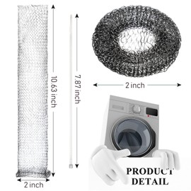 Hotop 100 Pieces Lint Traps for Washing Machine Hose with 100 Cable Ties, Stainless Steel Lint Catcher for Washing Machine Filter Laundry Mesh Washer Hose Filter Rust-Proof Lint Traps Snare for Discharging