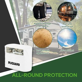 RVGUARD RV Propane Tank Cover, Waterproof, Anti-UV, White Camper Propane Tank Cover, Fits 30LB Dual Propane Tanks, for RV/Trailer/Camper Accessories