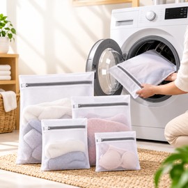 4 Pack Mesh Laundry Bags for Washing Machines – Fine Mesh Protection Against Snagging & Tangling, 4 Sizes