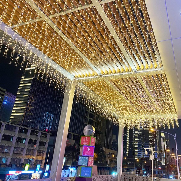 JIAMEIYI LED Icicle Lights, Curtain Fairy Hanging Lights String 8