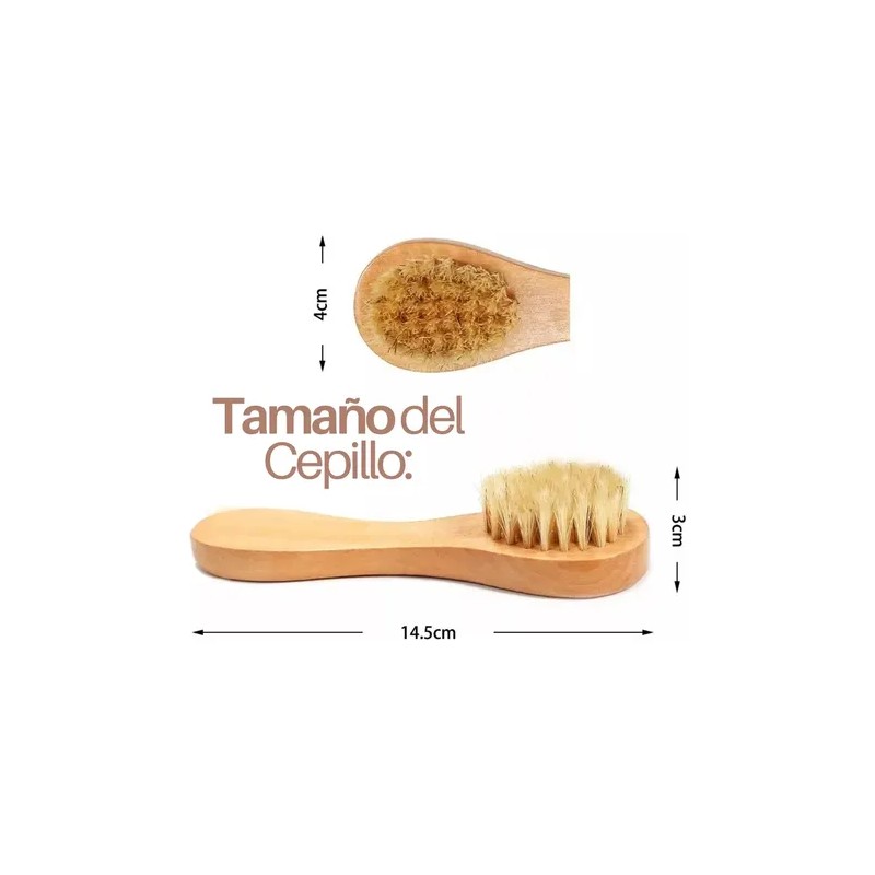 Set Cepillo Corporal Facial Y Esponja Pulpa De Madera Exfo