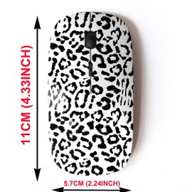 CJCBROES 2.4G Wireless Mouse with Cute Pattern Design for All Laptops and Desktops with Nano Receiver - Leopard Print
