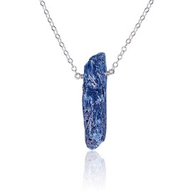 Kyanite Small Slab Necklace in Stainless Steel