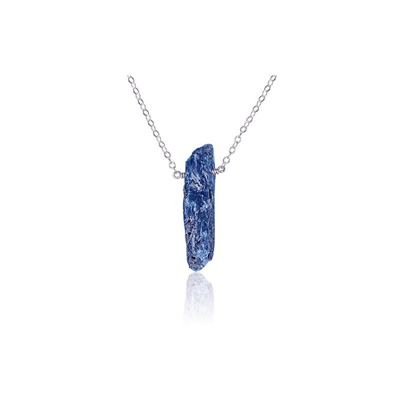 Kyanite Small Slab Necklace in Stainless Steel