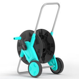 Portable Garden Hose Reel Cart, Hold Up to 75-100 Ft of 5/8 Inch Hose,Garden Water Pipe Holders Mobile Tools with 2 Wheels for Outside Hose Storage