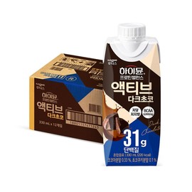 Haimyun 하이뮨 프로틴 밸런스 액티브 다크초코(330mlx12입) 1박스 Highmoon Protein Balance Active Dark Choco (330ml x 12) 1 Box