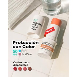 Seasons love your skin Kit Protector Solar facial en Stick FPS 50 | Manzana Verde + Multi Stick con Color Rojo