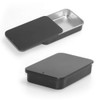 Gere 6 Pack Metal Rectangular Sliding Lid Tin Boxes Black,