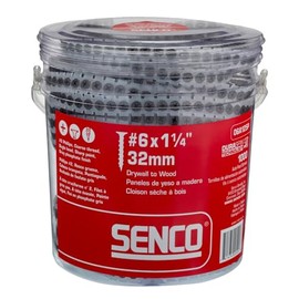 Senco 06A125P DuraSpin Number 6 by 1-1/4-Inch Drywall to Wood Collated Screw (1,000 per Box)