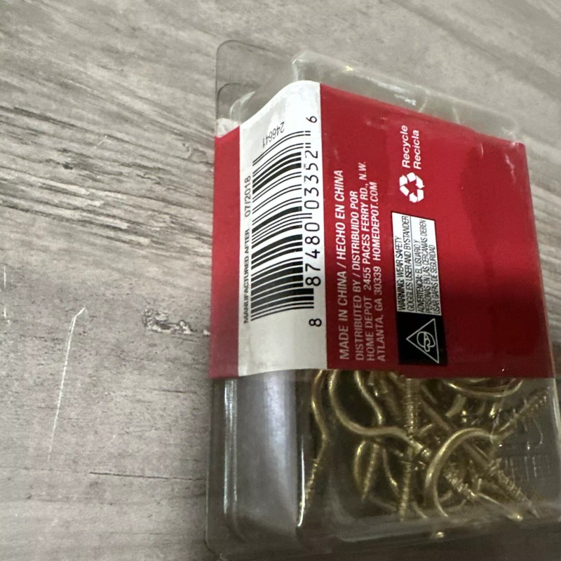 Everbilt 50-Pack Everbilt 1 inch Brass Plated Cup Hooks