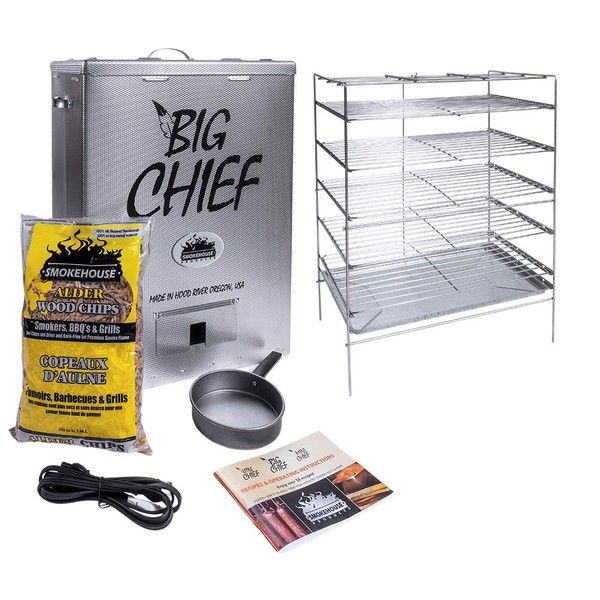 Smokehouse Products Big Chief Top Load Smoker, Silver, 27.06" L x 12.50" H x 18.25" W